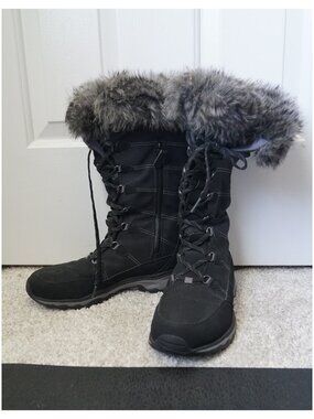 Eddie Bauer Women's Solstice 2.0 Waterproof Winter Boots Black Like New Size 9